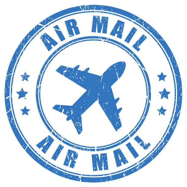 Air mail vector stamp Air mail vector stamp isolated on white background par stock illustrations