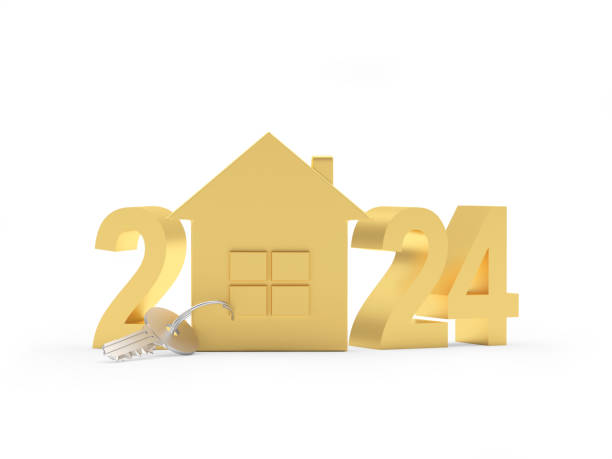istock 2024 and golden house icon with key 1820034474