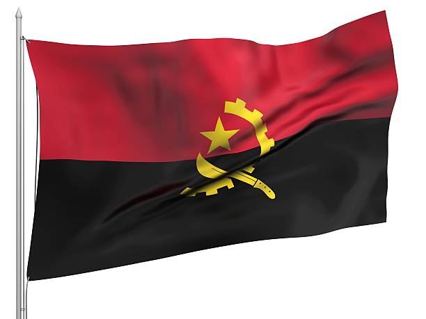 istock Flying Flag of Angola - All Countries 182003618