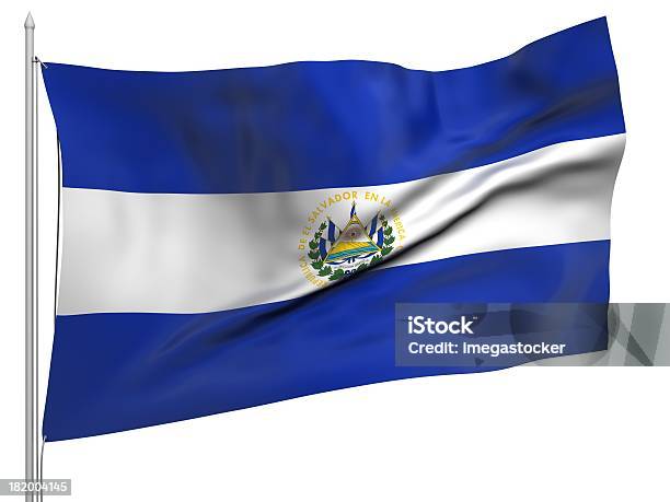 Flying Flagge Von El Salvador Alle Länder Stockfoto und mehr Bilder von Autorität - Autorität, Bildhintergrund, Digital generiert