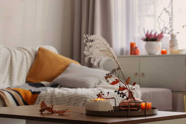 istock cozy home interior with autumn decoration 1820060745