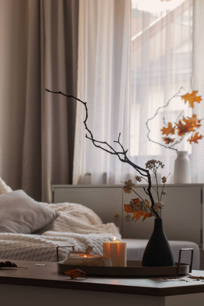 istock autumn decor in cozy white modern room 1820060751