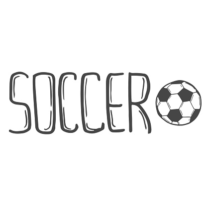 doodle hand drawn Soccer word sketch