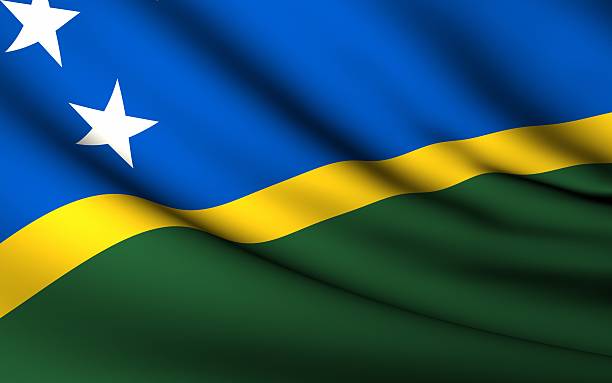 istock Flying Flag of Solomon Islands . All Countries Collection 182006404