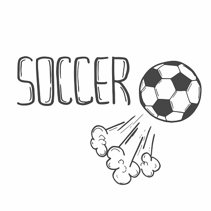 doodle hand drawn Soccer word sketch