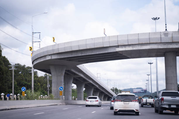 istock Traveling on the highway and bridge under the afternoon sky 1820065086
