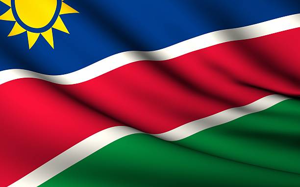 istock Flying Flag of Namibia . All Countries Collection 182007592