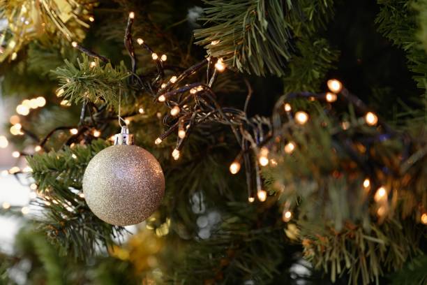istock Christmas background. Beautiful colorful decorations on the Christmas tree with lights. Abstract concept for holidays and winter time. 1820078783