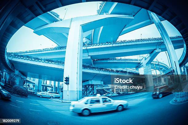 Foto de Cidade Estrada Elevada Vista Do Olho De Peixe e mais fotos de stock de Alto - Descrição Geral - Alto - Descrição Geral, Armação de Construção, Arquitetura