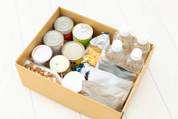 istock Emergency food stored in cardboard boxes. 1820097275