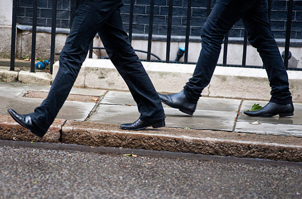 Mens Dress Shoes Walking Stock Photos 