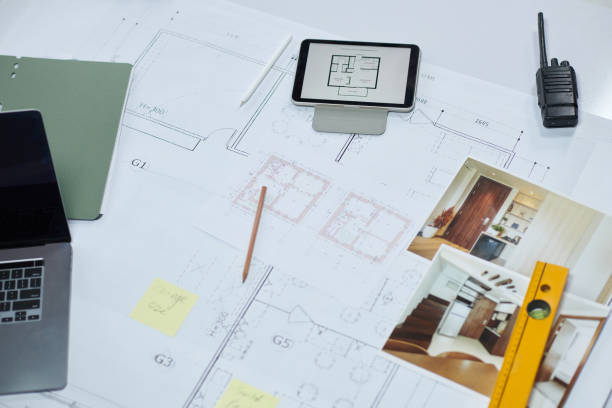 istock Apartment Floor Blueprint on Table 1820115960