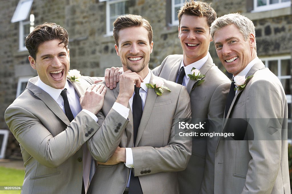 Temerity boter kapsel Groom With Best Man And Groomsmen At Wedding Stock Photo - Download Image  Now - Wedding, Groomsman, Groom - Human Role - iStock