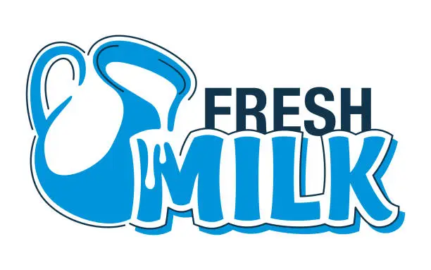 Vector illustration of Fresh Milk emblem template