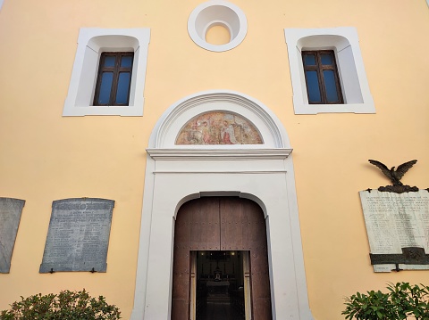 Maratea, Basilicata, Italy - September 22, 2023: Eighteenth-century Church of the Annunziata in Via dell'Unità d'Italia