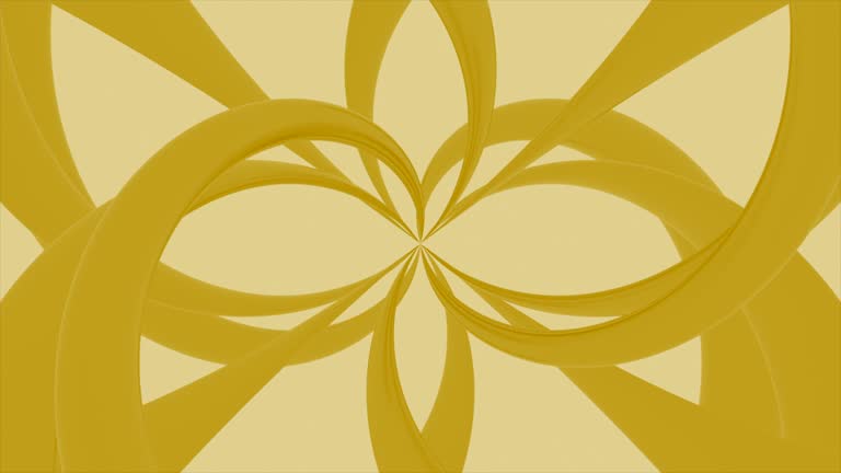 Yellow and purple background. Design.Dense patterns in animation rotating in different directions. High quality 4k footage