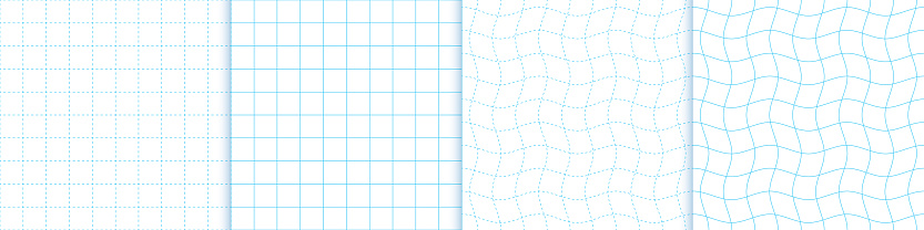 Graph Square Wavy Set Of Blue And White Graph Paper With Straight And Wavy Dash Line ...