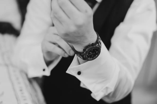 istock Close Up Of a Groom Getting Ready For The Wedding 1820166003