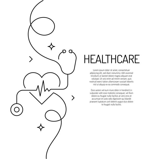 Continuous Line Drawing of Healthcare Icon. Hand Drawn Symbol Vector Illustration. vector art illustration