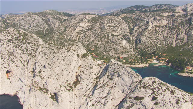 Aerial view of the calanques Sormiou near the city CASSIS - South FRANCE