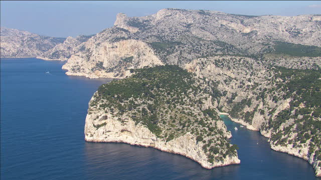 Aerial view of the calanques d'En-Vau near the city CASSIS - South FRANCE