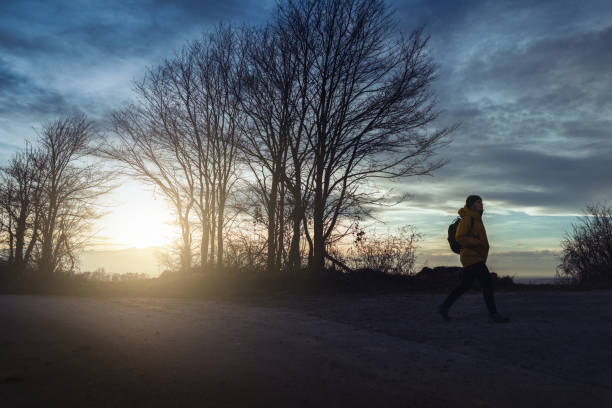 istock Woman silhouette on langhe Italian Countryside 1820193557