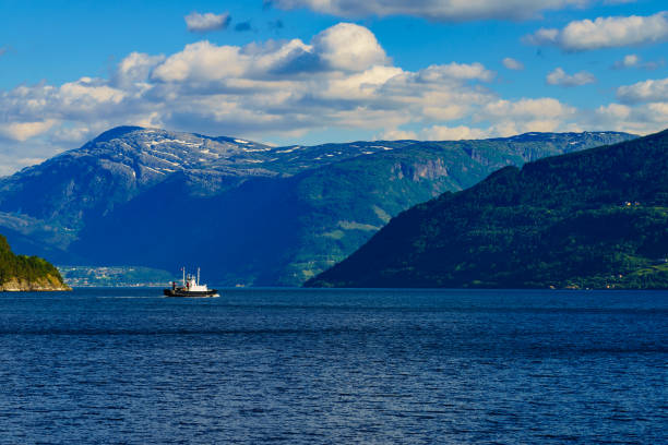 istock Fjord landscape with ferry, Norway 1820218221