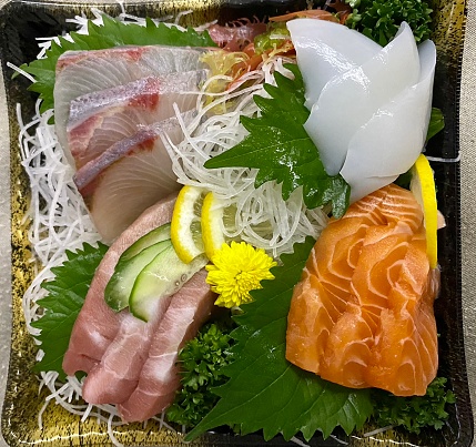 Japan - food- sashimi with different fish