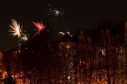 A look of Fireworks in New Year celebration in the city
