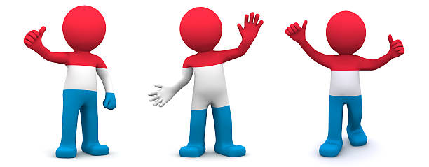 istock 3d character textured with flag of Luxembourg 182024789