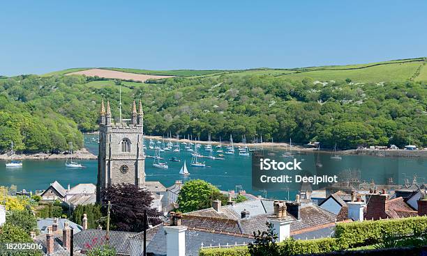 A Uk Town With A River Full Of Boats Stock Photo - Download Image Now - Fowey, Cornwall - England, British Culture