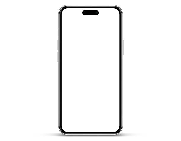istock 3D realistic high quality smartphone mockup with isolated background. Smart phone mockup collection. Device front view. 3D mobile phone with shadow on white background. 1820257966