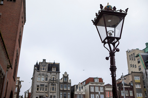 A wet and rainy morning in the centre of Amsterdam