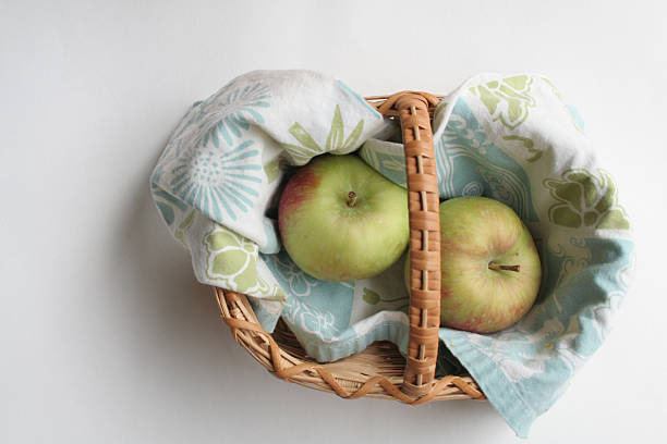 apple basket stock photo