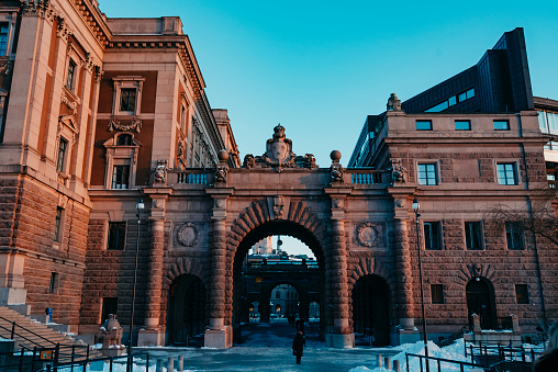 Riksgatan Street and Gate in the Old Town of Stockholm