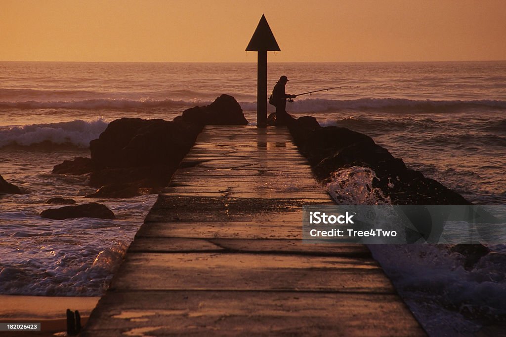 Pescador no pôr do sol - Royalty-free Cote d'Argent Foto de stock