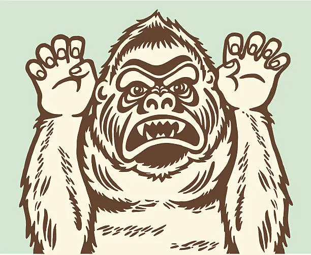 Vector illustration of Angry Gorilla