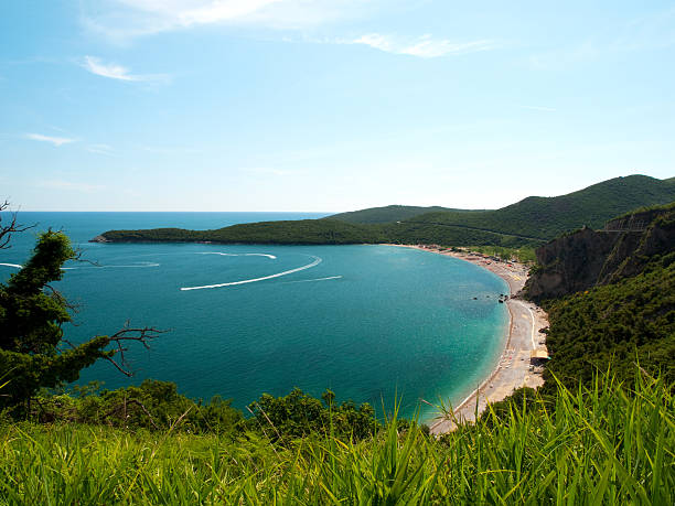 istock Sea view of beach Jaz, Montenegro 182027197