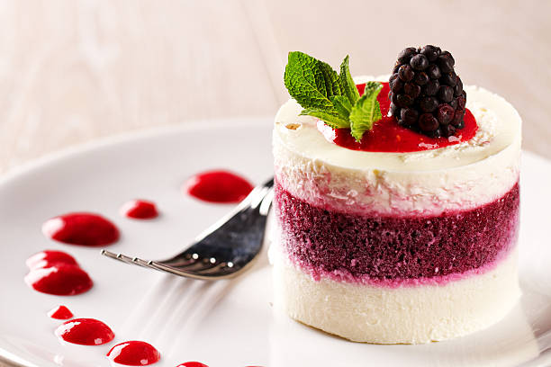 istock Delicious panna cotta with berries. 182027450