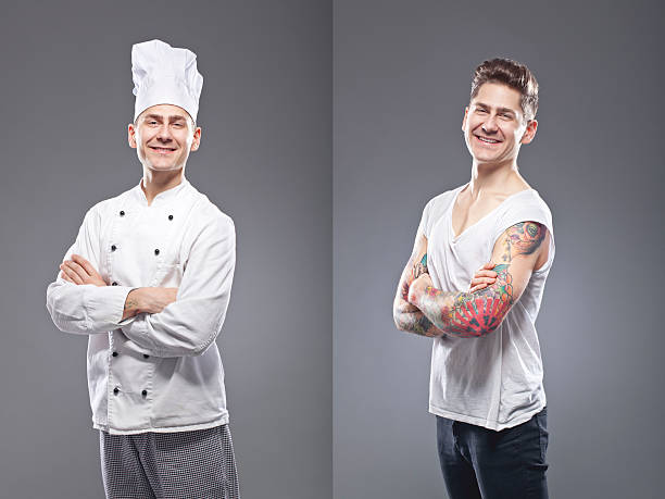 istock Portrait of a tattooed man smiling 182027623
