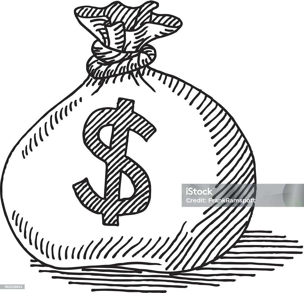 Money Bag Dollar Sign Drawing Stock Illustration - Download Image Now - Money  Bag, Drawing - Art Product, Dollar Sign - iStock
