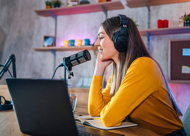 istock Female creator recording podcast 1820292441