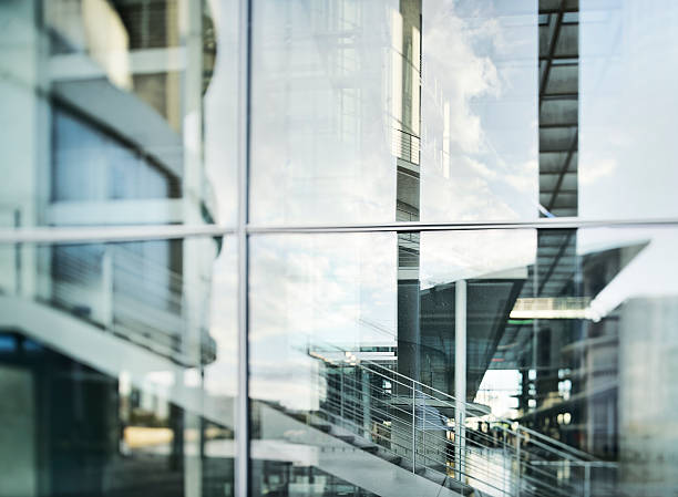 Abstract Glass Facade of Modern Office Building