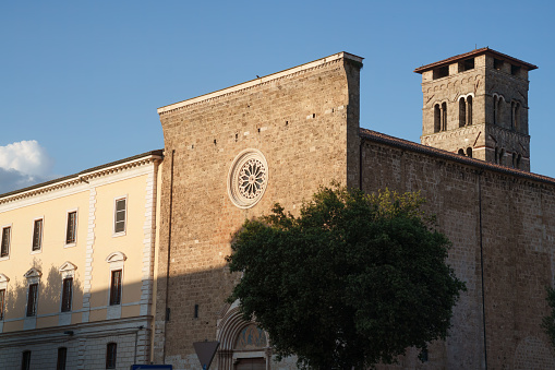 Exterior of Sant Agostino church in Rieti, Lazio, Italy