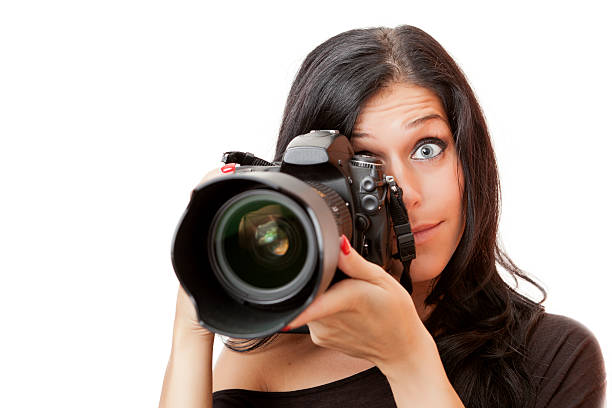 istock Funny woman on white background 182031701