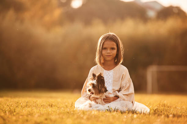 Free Stock Photo of Girl playing with dog in sunset field | Download ...