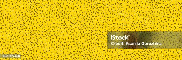 Yellow Dash Pattern Small Dash Yellow Seamless Pattern Scattered Organic Line Element On ...