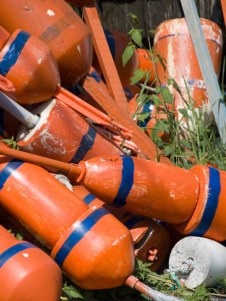 istock Orange lobster buoys 182032434