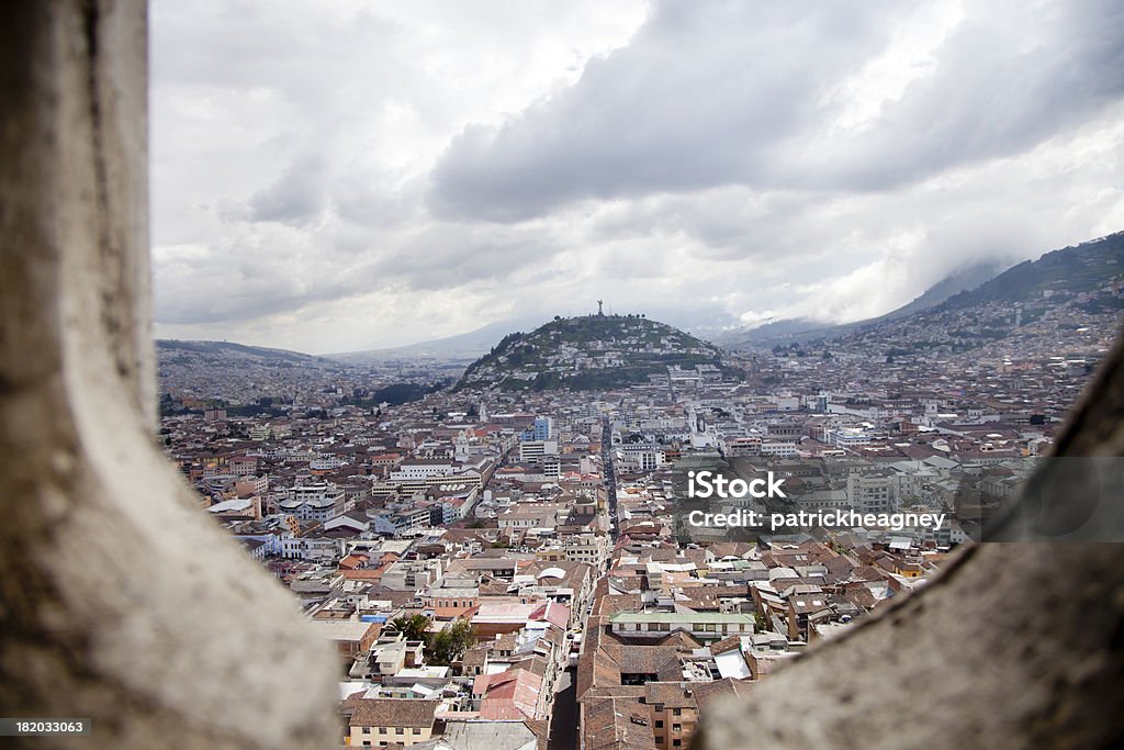 Quito, Ecuador "A view of Quito, Ecuador.  You can see the Virgin de El Panecillo in the distance." Andes Stock Photo