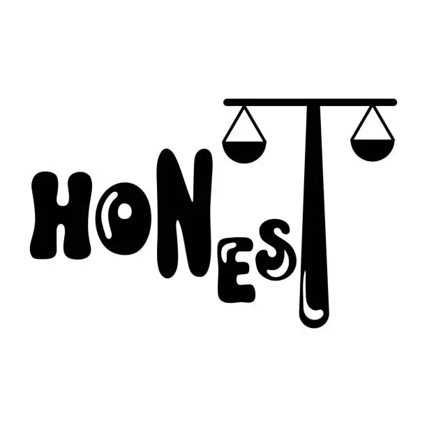 Vector illustration of Honest Word